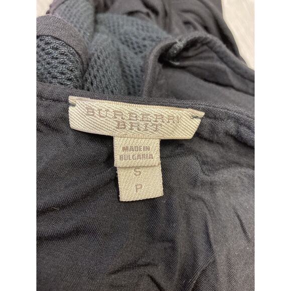 BURBERRY BRIT Black Sleeveless Mesh Accents Stretch A-Line Knee Length Dress S - Picture 4 of 7